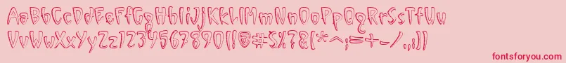 VinylSawtoothOutlineItcTt Font – Red Fonts on Pink Background