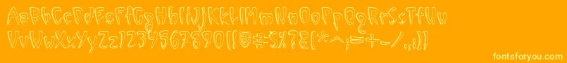 VinylSawtoothOutlineItcTt Font – Yellow Fonts on Orange Background