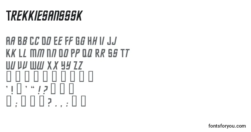Schriftart Trekkiesansssk – Alphabet, Zahlen, spezielle Symbole