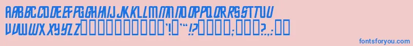 Trekkiesansssk-Schriftart – Blaue Schriften auf rosa Hintergrund