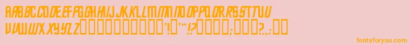 フォントTrekkiesansssk – オレンジの文字がピンクの背景にあります。