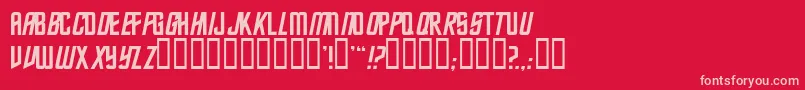 Weitere Informationen zur Trekkiesansssk-Schriftart Trekkiesansssk-Schriftart – Rosa Schriften auf rotem Hintergrund