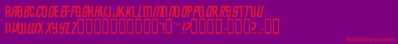 Trekkiesansssk-Schriftart – Rote Schriften auf violettem Hintergrund