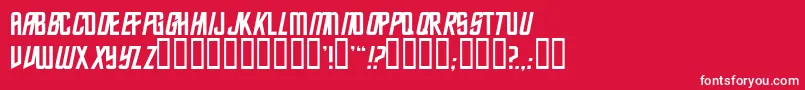 Trekkiesansssk-fontti – valkoiset fontit punaisella taustalla