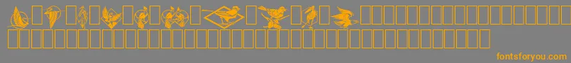 Fabeldyr2-fontti – oranssit fontit harmaalla taustalla