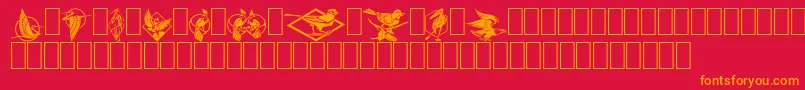 Fabeldyr2 Font – Orange Fonts on Red Background