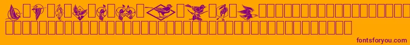 Fabeldyr2 Font – Purple Fonts on Orange Background