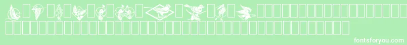 Fabeldyr2 Font – White Fonts on Green Background