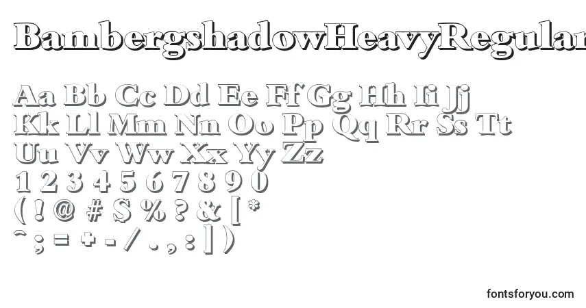 Шрифт BambergshadowHeavyRegular – алфавит, цифры, специальные символы