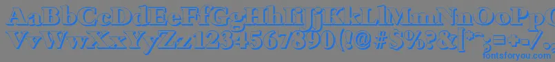 Weitere Informationen zur BambergshadowHeavyRegular-Schriftart BambergshadowHeavyRegular-Schriftart – Blaue Schriften auf grauem Hintergrund