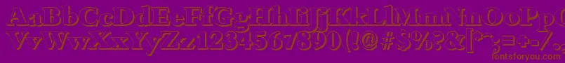 Шрифт BambergshadowHeavyRegular – коричневые шрифты на фиолетовом фоне