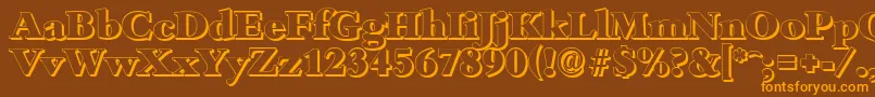 BambergshadowHeavyRegular Font – Orange Fonts on Brown Background