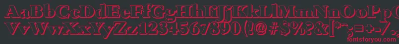 フォントBambergshadowHeavyRegular – 黒い背景に赤い文字