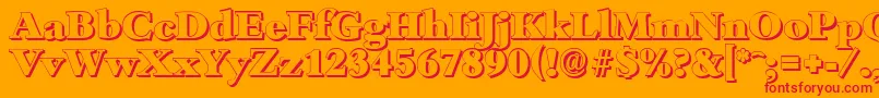 BambergshadowHeavyRegular Font – Red Fonts on Orange Background