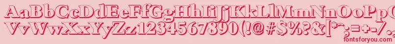 フォントBambergshadowHeavyRegular – ピンクの背景に赤い文字