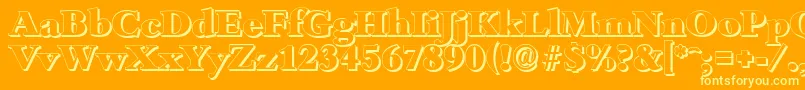 BambergshadowHeavyRegular-Schriftart – Gelbe Schriften auf orangefarbenem Hintergrund