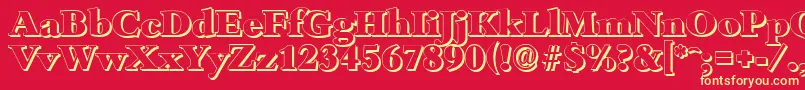 BambergshadowHeavyRegular Font – Yellow Fonts on Red Background