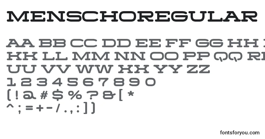 Шрифт MenschoRegular – алфавит, цифры, специальные символы