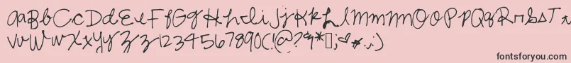 Police Shelbycursive – polices noires sur fond rose