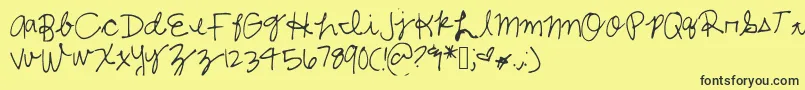 Шрифт Shelbycursive – чёрные шрифты на жёлтом фоне