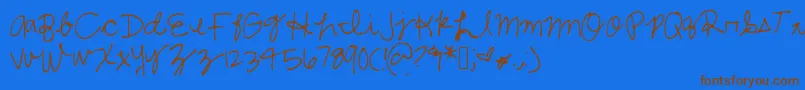 Shelbycursive Font – Brown Fonts on Blue Background