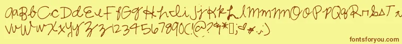 Шрифт Shelbycursive – коричневые шрифты на жёлтом фоне