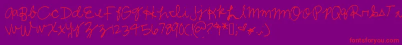 Шрифт Shelbycursive – красные шрифты на фиолетовом фоне