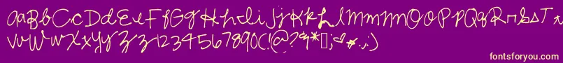 Shelbycursive Font – Yellow Fonts on Purple Background