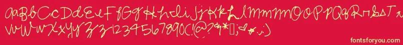 Shelbycursive Font – Yellow Fonts on Red Background