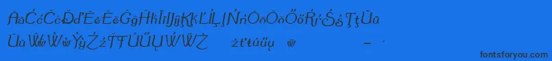 Czcionka Summereo – czarne czcionki na niebieskim tle