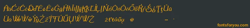 フォントSummereo – 黒い背景にオレンジの文字