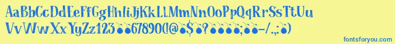 Подробнее о шрифте CoconutPunchDemo Шрифт CoconutPunchDemo – синие шрифты на жёлтом фоне