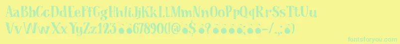 CoconutPunchDemo Font – Green Fonts on Yellow Background