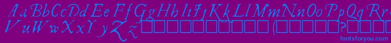 IRegular Font – Blue Fonts on Purple Background