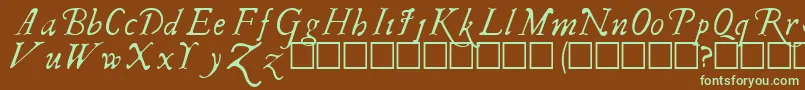 IRegular Font – Green Fonts on Brown Background