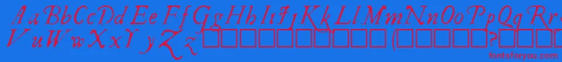 IRegular Font – Red Fonts on Blue Background