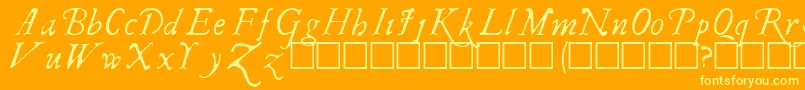 fuente IRegular – Fuentes Amarillas Sobre Fondo Naranja