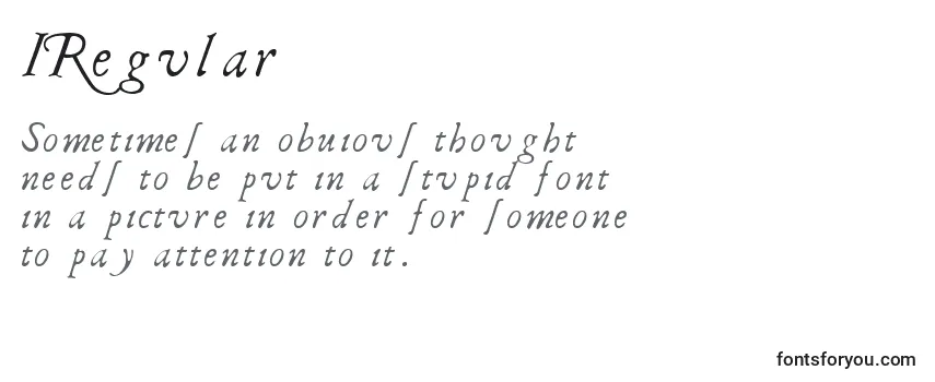 Review of the IRegular Font