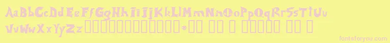 Spawned Font – Pink Fonts on Yellow Background