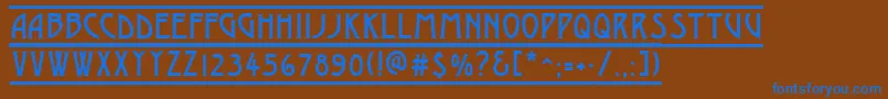 AModernodcfr Font – Blue Fonts on Brown Background