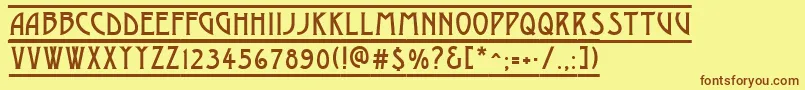 AModernodcfr Font – Brown Fonts on Yellow Background