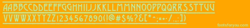 AModernodcfr Font – Green Fonts on Orange Background