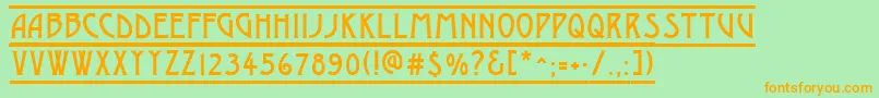 AModernodcfr Font – Orange Fonts on Green Background