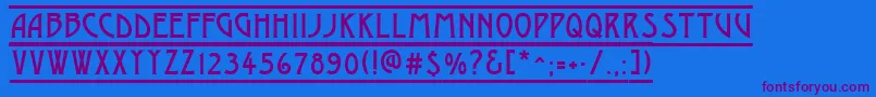AModernodcfr-Schriftart – Violette Schriften auf blauem Hintergrund