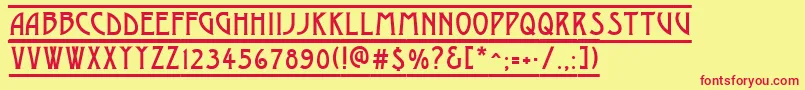 AModernodcfr Font – Red Fonts on Yellow Background