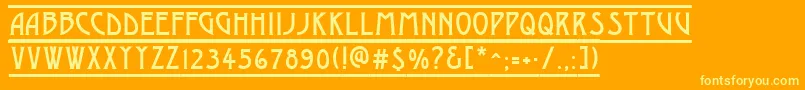 AModernodcfr Font – Yellow Fonts on Orange Background