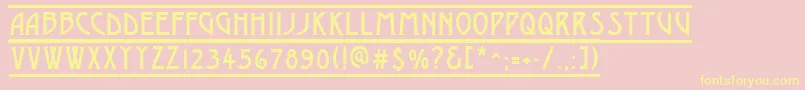 AModernodcfr Font – Yellow Fonts on Pink Background