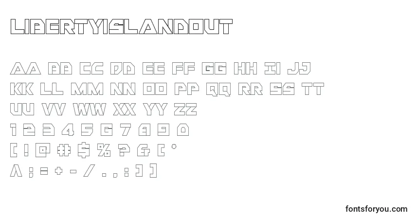 A fonte Libertyislandout – alfabeto, números, caracteres especiais