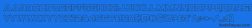 Libertyislandout Font – Black Fonts on Blue Background