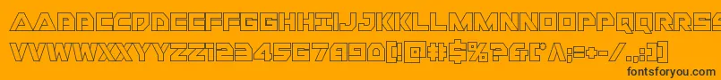 Libertyislandout-fontti – mustat fontit oranssilla taustalla